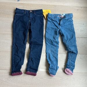 H&M girls Set of Two lined Denim Jeans for Kids sz 7-8
